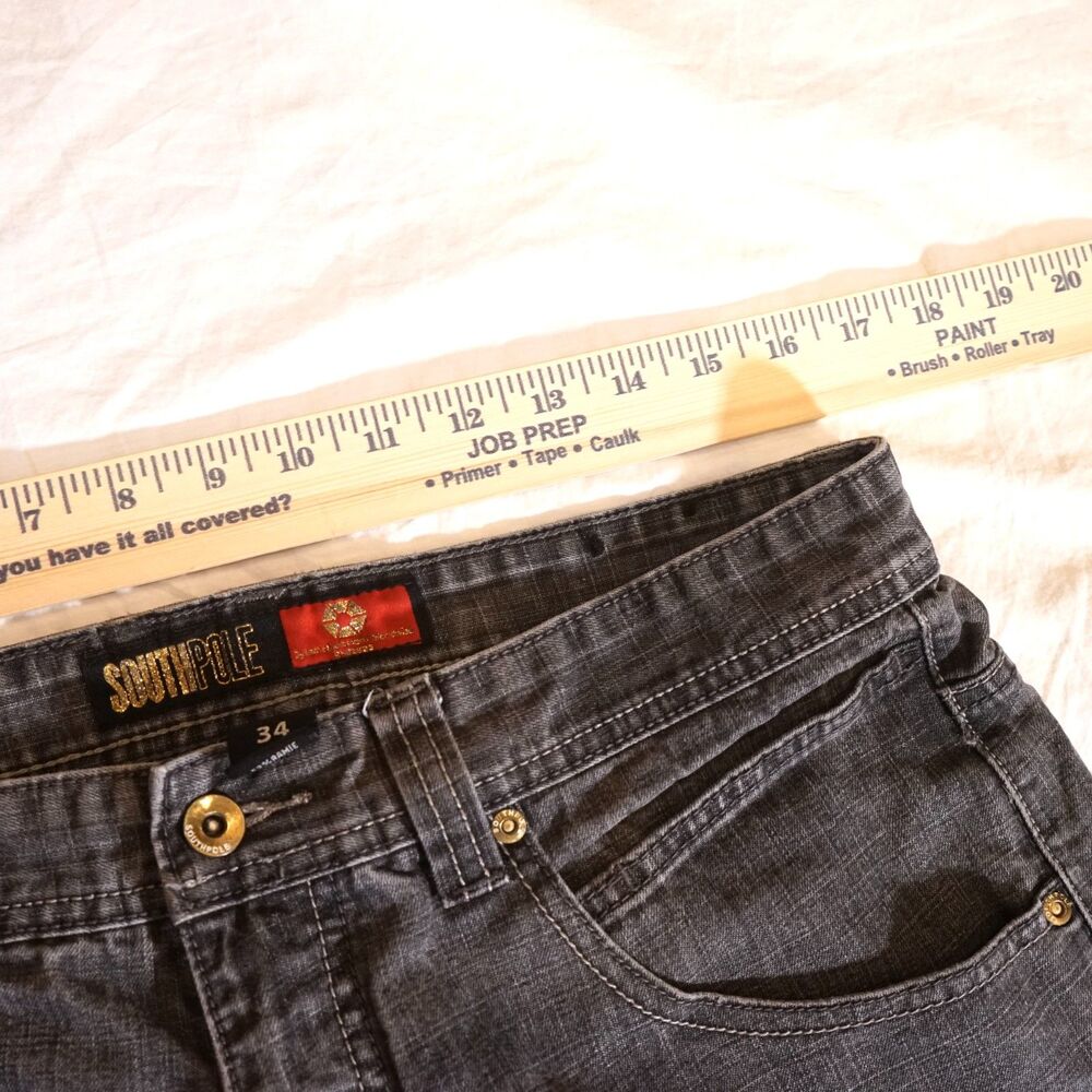 Southpole Script Logo Jeans Spell Out Patch Vinta… - image 7